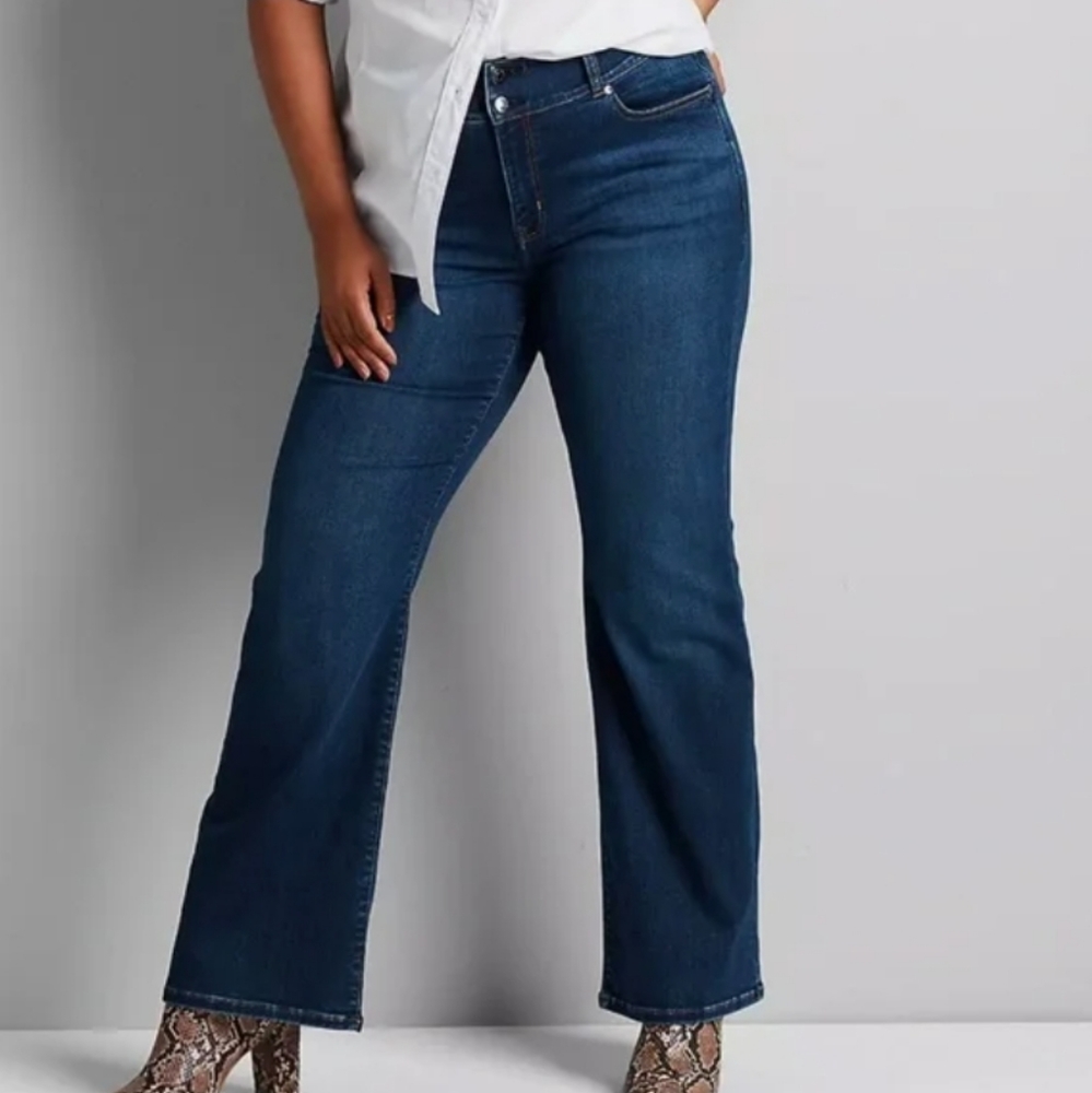 Lane Bryant Boot Cut Tighter Tummy Blue Jeans